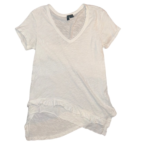Anthropologie Left Of Center V Neck Ruffled Tee - Picture 5 of 8